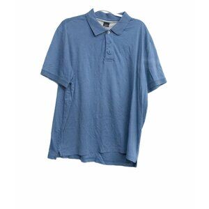 Mens Black Saks fifth Avenue Solid Blue Polo Shirt Size XXL Slim Fit